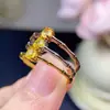 Anel Tesouro amarelo azul natural super luxo super atmosférico tamanho da pedra principal: 3*4mm Banhado a ouro branco Prata 925