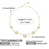 Set de Pendientes, Collar y Pulsera con Piedras de Cristal en Forma de Corazón, Estilo Nuevo Europeo y Americano, con Cadena de Acero Inoxidable Chapada en Oro de 18 Quilates