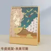 2027 Madeira de Nogueira Marca de Canto Estilo Chinês Calendário de Mesa Ornamento de Mesa Placa de Inserção Calendário Logotipo da Empresa