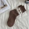 Calcetines de Otoño e Invierno para Niños Fairisland Cachorro Lazo Calientes Engrosados de Longitud Media Calcetines de Colores Vintage Japonés Otoño e Invierno