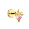 Aretes de Acero Inoxidable Oro de 18K Zircón Acero de Titanio Mini Piercings de Nariz de Rosca Piercing Anillos para Ombligo Joyería Transfronteriza Europea y Americana