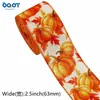 Cinta de Grosgrain con Borde de Alambre de Calabaza a Cuadros Naranja para Arco de Corona de Acción de Gracias de 63 mm