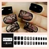 Estilo Ins oscuro negro Vid usar uña manicura de uñas venta caliente parche de uña postiza uñas