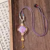 Nuevo collar con flor de ventana Ruyi de brocado estilo Song chino, colgante de tela de brocado de doble cara, accesorio de cuello vintage estilo chino, accesorio para llavero