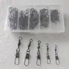 Liquidação de 50 Giradores Formato Garrafa de Oito, Giradores com Encaixe Tipo B, Pequeno Kit de Caixa, Giradores Rápidos para Iscas, Conectores de Pesca com Encaixe, Acessórios