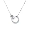 Collar de anillo de Mobius con diamantes al por mayor para mujer, estilo ins, geométrico, de lujo ligero, diseño de nicho, cadena versátil para la clavícula, moderno