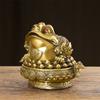 Adorno de Sapo Dorado de Cobre, Sapo de Tres Patas, Sapo Dorado, Regalo de Apertura de Tienda, Decoración para Sala de Estar y Oficina