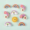 Contas de Silicone 3D Arco-Íris Desenho Animado Transfronteiriças para Joias DIY Corrente de Celular Caneta com Contas Decoração Contas de Nuvem Atacado