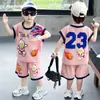 Conjunto de Colete de Manga Curta Ultraman para Meninos Roupa de Verão 2026 Novo Estilo Shorts Casuais Esportes de Verão Conjunto de Duas Peças