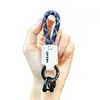 Colgante de Llavero de Cuero Trenzado de Gama Alta, Cuero Genuino con Logo Personalizable, Correa de Alta Calidad, Llavero de Coche Antiperdida