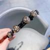 Diadema Pinza para el Cabello Estilo Chanel para Fijar el Flequillo y Cabello Suelto, Diadema de Pedrería para Mujer con Dientes, Antideslizante, para Trenzar el Cabello, Navidad