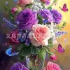 Pintura de Diamantes 5D Hecha a Mano Florero de Flores Mosaico Pintura de Diamantes sin Marco Venta al por Mayor Transfronteriza Fabricante Venta Directa Dropshipping