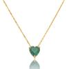 Traje de Zircón Amor Esmeralda Europeo y Americano Transfronterizo para Mujer Traje de Pulsera de Anillo en Forma de Corazón Transfronterizo Cadena para Clavícula