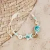 Pulsera de cerámica de Jingdezhen, nueva y que no se decolora, para estudiantes mujeres, pulsera de cuentas de estilo antiguo, pulsera de cerámica fresca y moderna