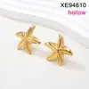 Moda Europeia e Americana Venda Quente Transfronteiriça Brincos Geométricos Vazados Brincos de Aço Titânio Banhados a Ouro High-End Brincos Joias Femininas em Formato de Coração