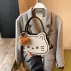 Bolsa Fofa de Gatinho Feminina 2025 Nova Tendência Outono e Inverno Moda Desenho Animado Engraçado Bolsa de Ombro Transversal