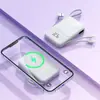 Nuevo Power Bank Inalámbrico Magnético 10000 mAh Carga Súper Rápida Mini Cable Incorporado Fuente de Alimentación Móvil Kc Pse