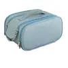 Bolsa de Cosméticos Portátil de Cor Sólida em PU Impermeável, Bolsa de Armazenamento de Cosméticos e Artigos de Higiene de Grande Capacidade, Bolsa de Mão para Viagem