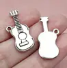Colgante de aleación de instrumento musical de plata antigua Nota musical Guitarra Violín Micrófono Pulsera Collar DIY Accesorios de Joyería