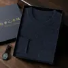 Cachemira 2024 Nuevo Otoño e Invierno para Hombre Holgado Cálido Cuello Redondo Color Sólido Jersey de Punto
