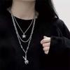 Ins Multi-Camada Hip-Hop Feminino Cruz Colar Moda Personalizado Móvel Pingente de Coelho Colar Trendy Woolen Chain