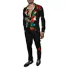 Exportação Europeia e Americana 2025 Novo Conjunto de Camisa de Manga Longa e Calça Casual Tendência Moda Natal Estampado 3D Masculino
