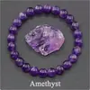 Pulsera Popular de Cristal Transfronteriza 8mm Esmeralda Roja Amatista Cristal de Fresa Lapislázuli Pulsera de Piedra Natural Venta al por Mayor de Fábrica