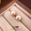 Aretes de Perla Rosa Flor de Cerezo Aguja de Plata Aretes de Dulce Temperamento Simple Versátiles Clásicos de Lujo Ligero Aretes de Gama Alta