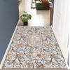 Capacho de Entrada Estilo Americano com Laço de Seda para Uso Doméstico, Capacho Raspador de Sujeira com Design Floral Pastoral, Tapete Antiderrapante Personalizável para a Entrada Principal