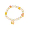 Esperando con ansias el Pulsera de Cristal Transparente Natural Simple y Fresca para Mujer con Oro Arena Burbuja Marta Bubu para Atraer Riqueza y Fortuna