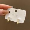 Pendientes Sencillos de Perla Gota de Agua para Mujer, Nuevo Estilo Coreano Dos Formas de Usar, Tachuelas y Ganchos de Oreja Personalizados, Pendientes Artísticos para Estudiantes