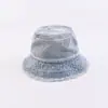 Fábrica de Sombreros de Pescador de Algodón En Stock Sombreros de Cubo de Mezclilla Rasgada Dopamina Sombreros de Cubo Estilo Coreano Primavera y Otoño Venta al por Mayor Dropshipping