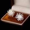 Pendientes de Fuegos Artificiales Estilo Francés de Lujo Ligero con Microincrustaciones de Zirconia para Mujer, Aguja de Plata S925, Pendientes de Diente de León Exquisitos de Nicho, Pendientes Dulces
