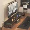 Estante organizador para escritorio de oficina, soporte de escritorio para monitor con cajón, soporte elevador para computadora, soporte elevado para computadora
