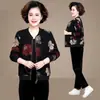 Jaqueta de Manga Comprida para Mulheres, Novo Estilo Primavera e Outono 2025, Tamanho Grande, Roupa Exterior Versátil e Estilosa para Mães de Meia-Idade, com Zíper, Top Fino