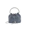 Bolsa de mano para mujer con incrustaciones de diamantes para comercio exterior transfronterizo, nuevo modelo Primavera 2026, totalmente incrustada de diamantes, bolso de mano para la noche, bolso de hombro, rosa