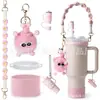 Accesorios Decorativos Stanley Correa de Mano de Cuerda Trenzada Estuche para Labial Llavero Duende Briqueta Funda de Silicona Antideslizante para Taza