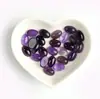 Cabujón de Cristal Lavanda Brasileño Amatista Luz Natural Personalizado Anillo Piedra Suelta Cara Ovalada Fondo Plano Superficie Lisa