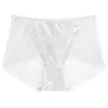 Panty de encaje sin costuras de cintura media-alta, entrepierna de satén y algodón puro, ajustado a la cadera, sexy, alta elasticidad, secado rápido, talla grande, bikini triangular para mujer