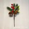Venta caliente árbol de Navidad simulación aguja de pino rama única decoraciones navideñas caja de regalo DIY accesorios de alta gama anillo de ratán anillo de ratán accesorios