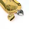 Caja de amor de acero inoxidable transfronteriza que se puede abrir, collar con colgante de cadena en forma de corazón dorado, caja para fotos, joyería al por mayor