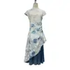 Nuevo Cheongsam Chino Tie-Dye Nuevo Estilo Elegante Vestido Ajustado Mejorado de Alta Gama Estilo Nacional para Mujer Primavera y Verano