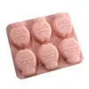 Molde de silicona para hornear pasteles de arroz, molde para jabón, yeso, aromaterapia, molde para velas, 6 piezas