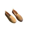 352-1 Estilo Artístico Sapatos Femininos de Couro Genuíno Slip-On, Confortáveis com Solado Macio para Mães, Mocassins Retrô Versáteis