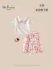 Conjunto de Verano Nuevo Estilo para Bebés y Niñas Pequeñas Xiafan, Clase A, con Cuello Clásico, Lazo, Mangas Cortas y Pantalones Cortos Conjunto de Dos Piezas