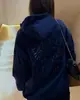 Sudadera con Capucha Estilo Retro Americano Street Style, Patrón de Alas, Lentejuelas, Holgada, Manga Larga, Estilo Ins, Estética Unisex
