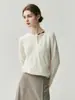 Frontera de la Moda~ Suéter de Cachemira con Cuello Cruzado Asimétrico para Mujer, Capa Base Pullover, Ropa de Punto de Lana Moderna y Encantadora