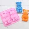 Bibi molde de bolo de urso violento de 2 peças silicone forma de assar pão chocolate molde decorativo epóxi artesanal