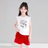Tutu Elefantito Ropa Infantil Camiseta de Manga Corta para Niñas 2026 Verano Nuevo Estilo Top sin Mangas con Adorno de Encaje para Niños Conjunto de Verano