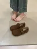 Zapatos Birkenstock Estilo Tarde Noche Piel de Vaca Escarchada Feos-Lindos para Mujer Otoño e Invierno 2025 Slip-On Suela Suave Zapatos de Abuela para Embarazadas